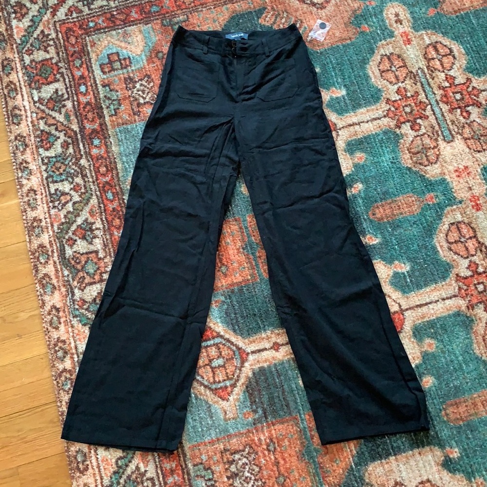 Black linen wide leg pants | ModCloth NWT | Size 2